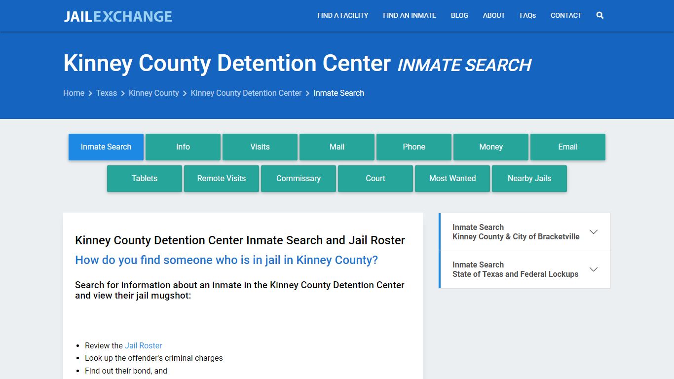 Kinney County Detention Center Inmate Search - Jail Exchange